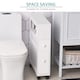 image 4 of HOMCOM 72x16cm Narrow Bathroom Storage Unit w  2 Drawers Open Top 4 Wheels Slimline Modern Rolling Home Organisation | White | White
