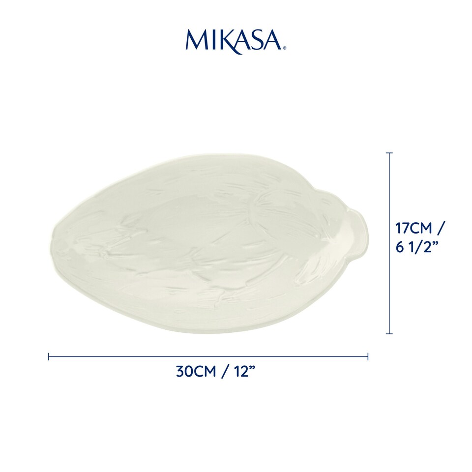 image 1 of Mikasa Serving Dish Cream Stoneware Artichoke 30.5cm | White