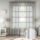 image 1 of Pair of Pandora Grey Metallic Print Voile Panels 137 cm (54 inch) Rod Pocket Panels for Bedroom and Living Room