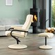 image 4 of Gibson Swivel Recliner and Footstool - Cream