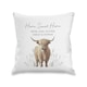image 1 of Personalised Highland Cow Cushion | White