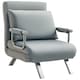 image 1 of HOMCOM Single Folding 5 Position Convertible Sleeper Chair Bed Light Grey