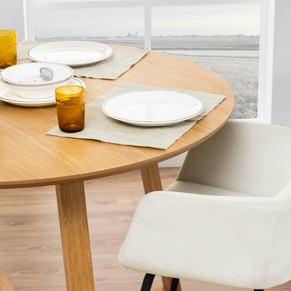 image 1 of Malika Round Dining Table in Oak