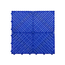 Modular Interlocking Ribbed Vented Garage Floor Tiles - Blue | Blue | Blue