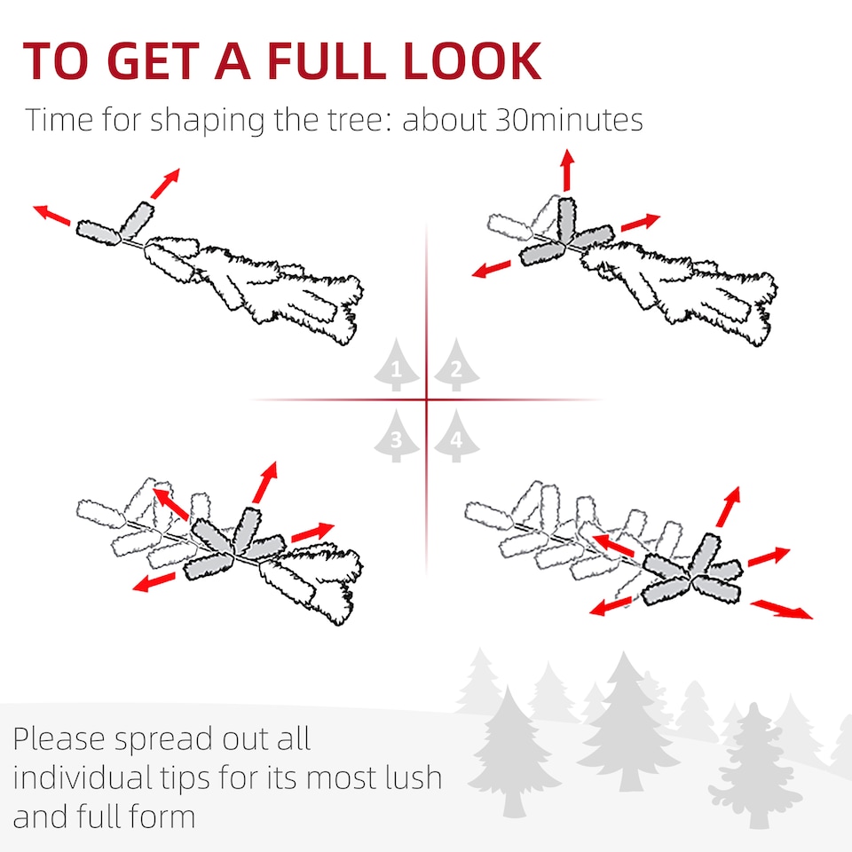 image 1 of HOMCOM 5ft Unlit Artificial Christmas Tree, Pencil Slim mas Tree with Solid Stand and Realistic Branches, White