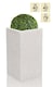 image 1 of Primrose Poly Terrazzo Stone Large White Tall Cube Outdoor Planter 79cm