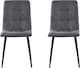 image 2 of Set of 2 Faux Suede Leather Dining Chairs Henri Dark Grey by MCC Direct