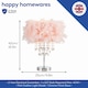 image 4 of Modern Chandelier Style Pink Feather Table Lamp with Waterfall Acrylic Droplets | Pink | Pink | 1