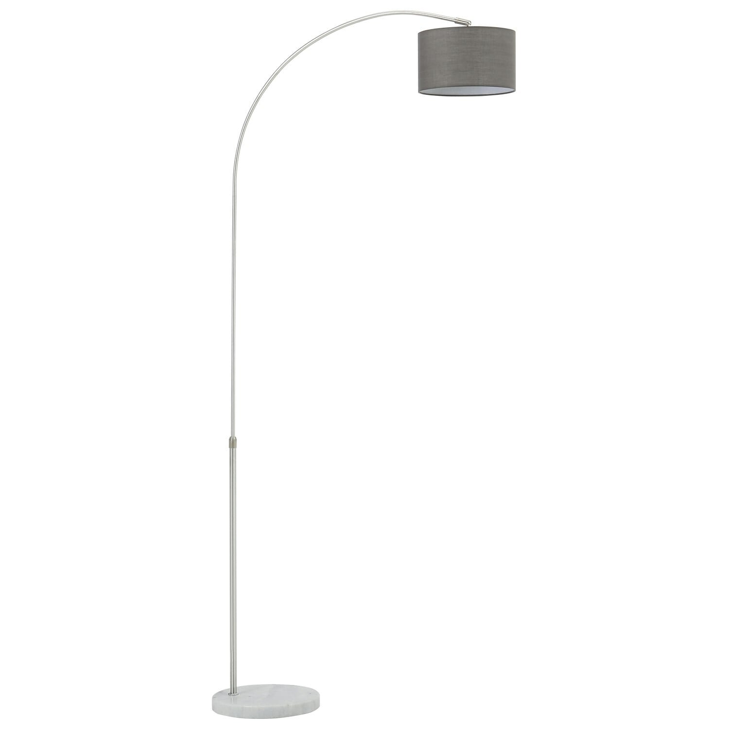 Living and Home Arched Floor Lamp Marble Base with Shade - Grey