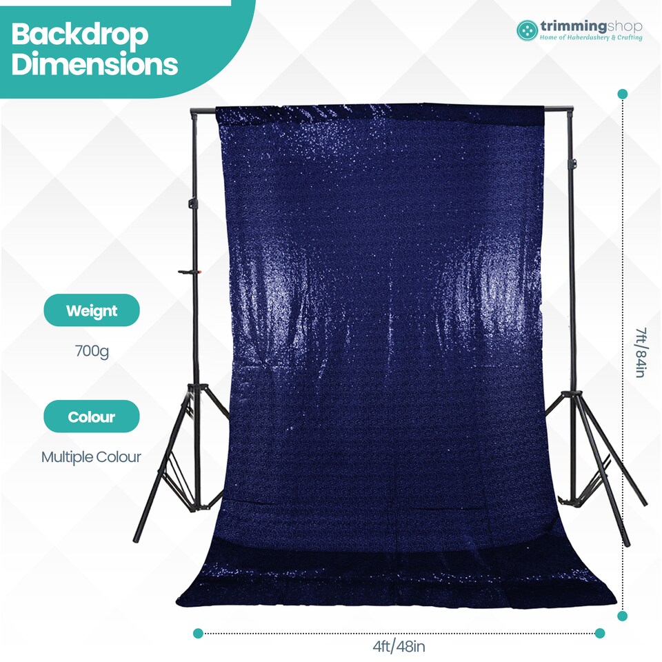 image 1 of 4ft x 7ft Sequin Backdrop Photography Background High-Density Sequin Fabric