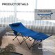 image 5 of Outsunny Folding Camp Bed, Single Travel Camping Cot with Side Pocket, Blue