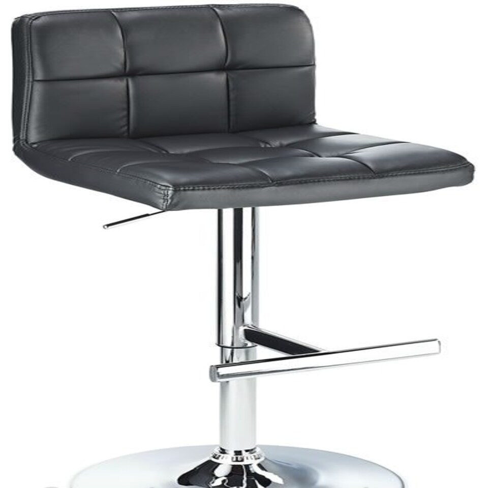 image 1 of Cuborn Black Bar Stool Faux Leather Black
