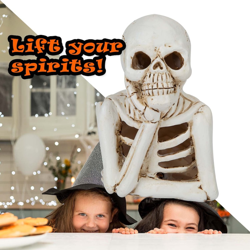 image 1 of PMS Halloween LED Skeleton Decoration Tray, White - 13 x 9 cm
