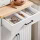 image 9 of SoBuy Kitchen Trolley with Drawer and 2 Doors, White/Natural Wood, 29.1x18.1x35.8 inches, 27.9 kg - FKW119-WN