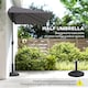 image 3 of Outsunny Balcony Half Parasol Semi Round Umbrella Patio Crank Handle 2.3 m, Grey NO BASE INCLUDED