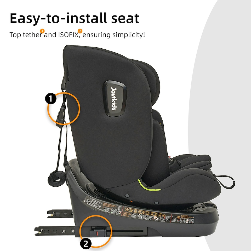 image 1 of JoviKids Spin Ranger TT Car Seat Black Black
