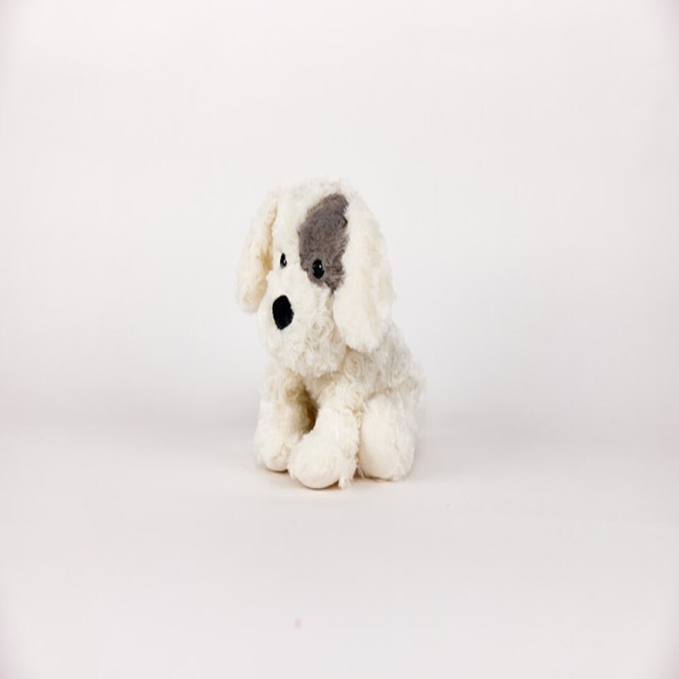 image 1 of Warmies Plush Curly Patch Dog Microwavable LARGE