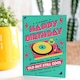 image 2 of Old But Cool Vinyl Record Player Green Pink Birthday Greeting Card