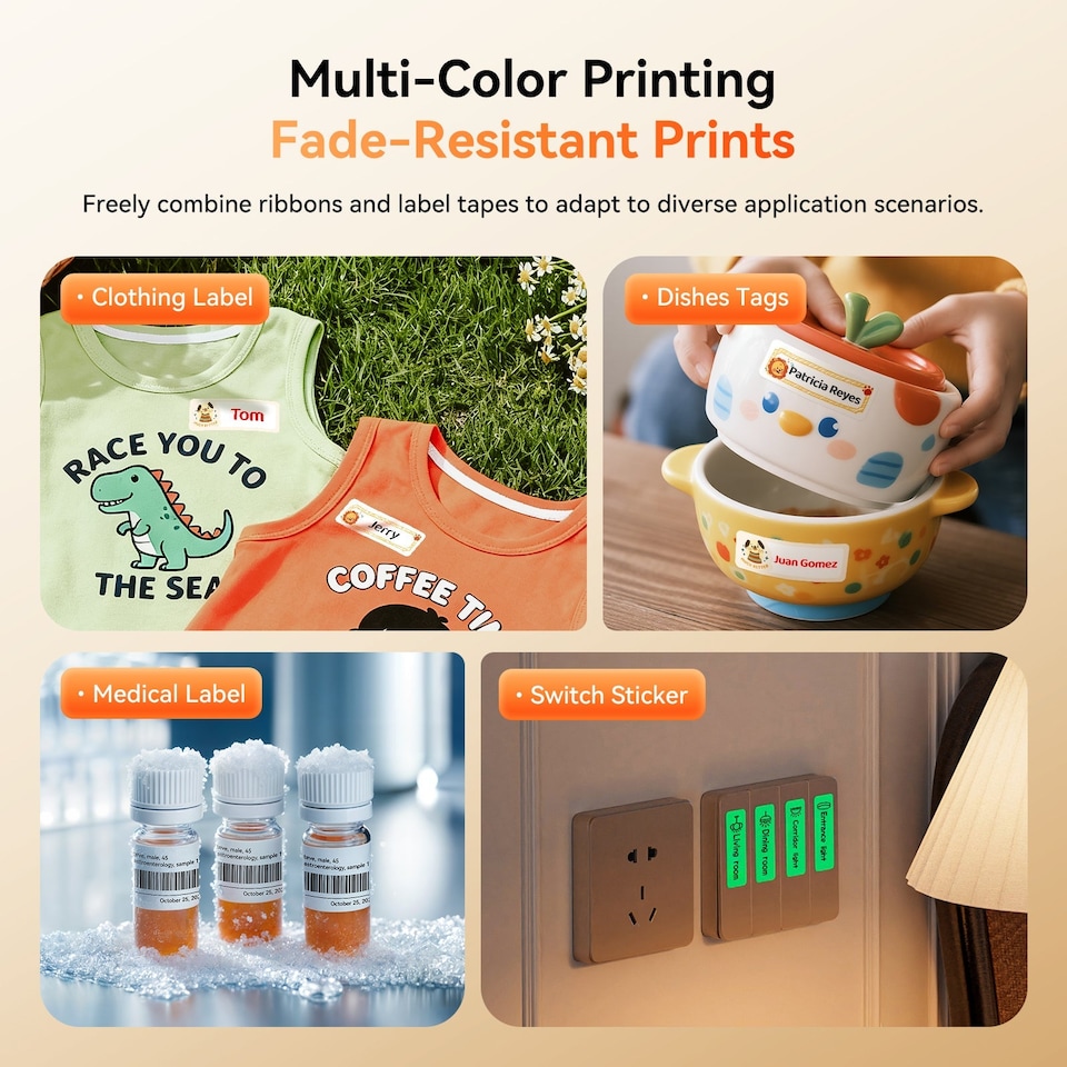 image 1 of NIIMBOT N1 Bluetooth Thermal Transfer Label Printer with Label Roll White