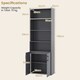 image 2 of COSTWAY 178 CM Bookcase 6-tier Modern Style Storage Grey Grey