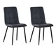 image 1 of Set of 2 Faux Suede Leather Dining Chairs Henri Black by MCC Direct