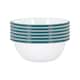 image 1 of Argon Tableware 16cm Coloured Enamel Bowls - Set of 6 - Lightweight Metal Camping Serving Bowls for Snacks, Pasta, Salad | Green | Green