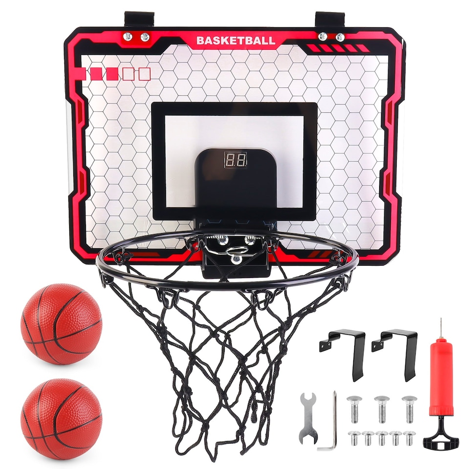 image 1 of Door-Mounted Mini Basketball Hoop Set – Indoor & Outdoor Play for Kids, Teens, and Adults