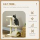 image 2 of PawHut 72cm Cat Tree Tower with Scratching Post Perch, Indoor, Cream white
