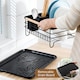 image 3 of Living and Home Metal Dish Rack Drainer with Removable Drainboard - Black