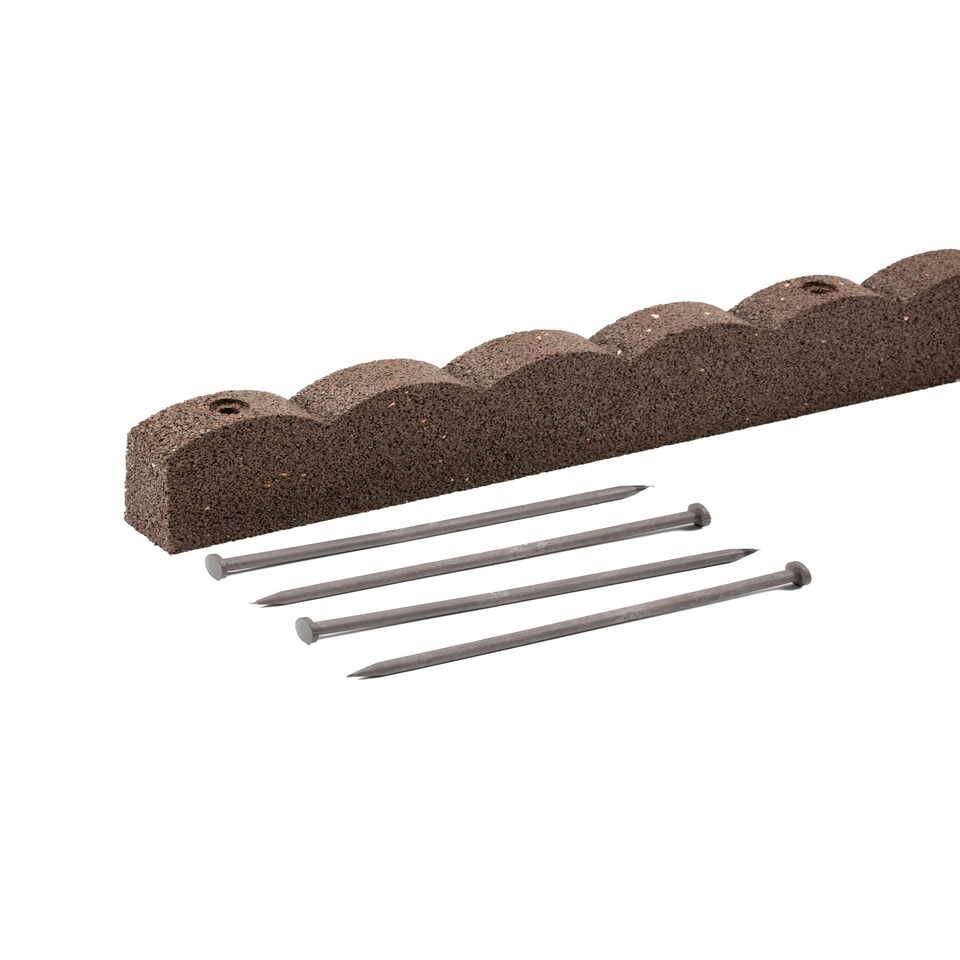 image 1 of Recycled Rubber Scallop Garden Edging Border - Eco Friendly - Brown