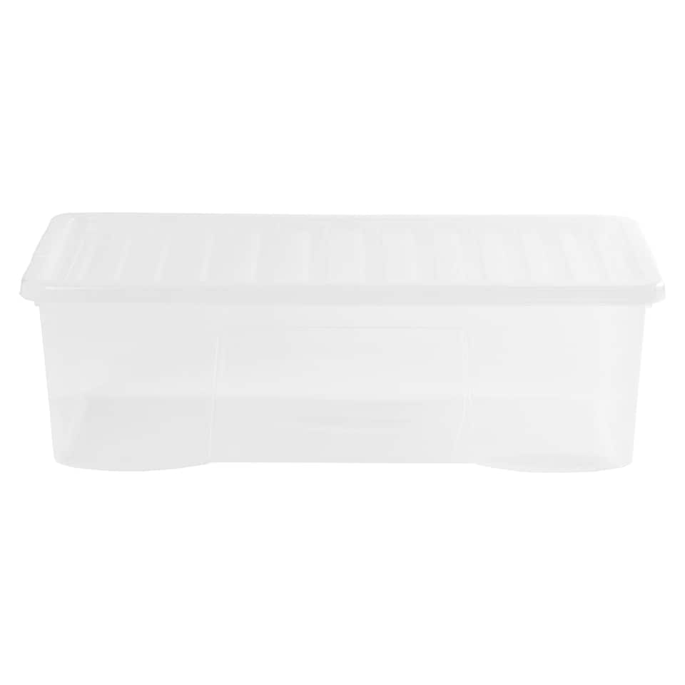 image 1 of Wham Crystal 4 x 62L Stackable Plastic Storage Boxes with Lids Clear Clear