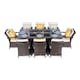 image 2 of Arizona Fire Pit 8 Seater Rectangle Rattan Dining Set | Brown | Brown