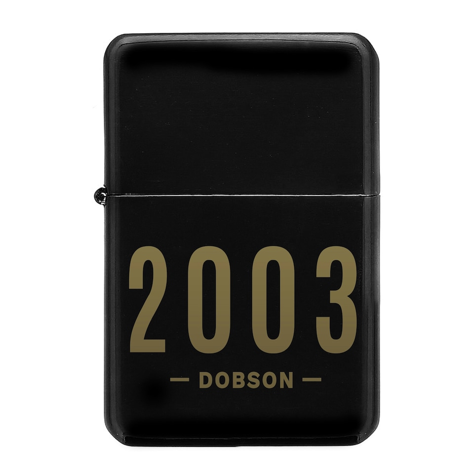 image 1 of Personalised Date & Name Black Lighter