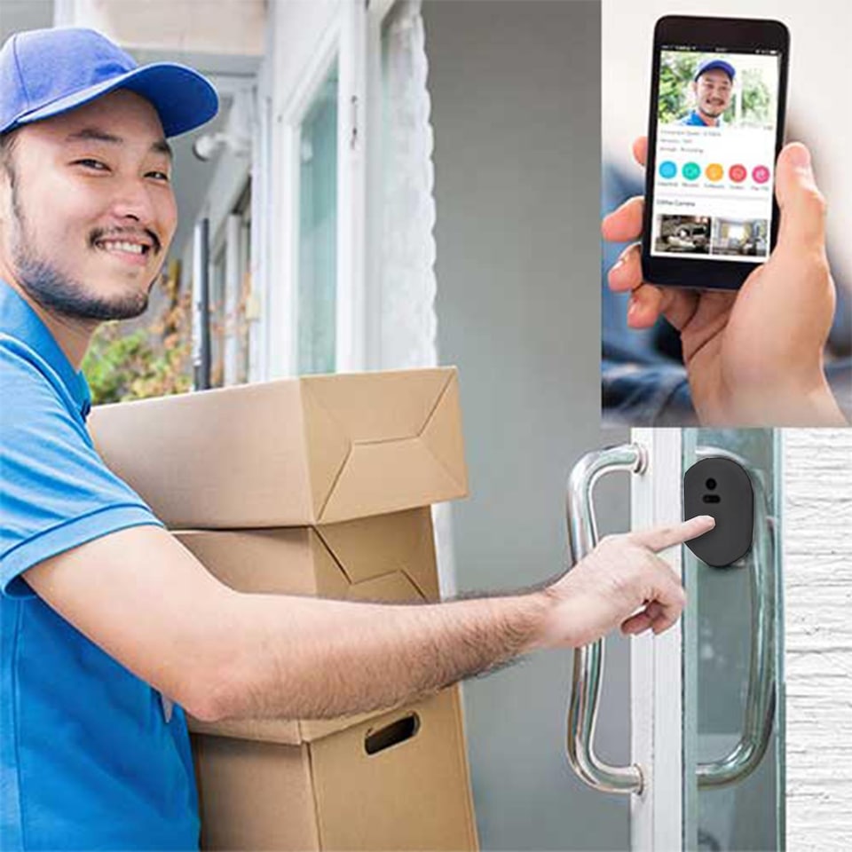 image 1 of Aquarius WiFi Wireless Smart Camera Doorbell Home Security Video Intercom Black