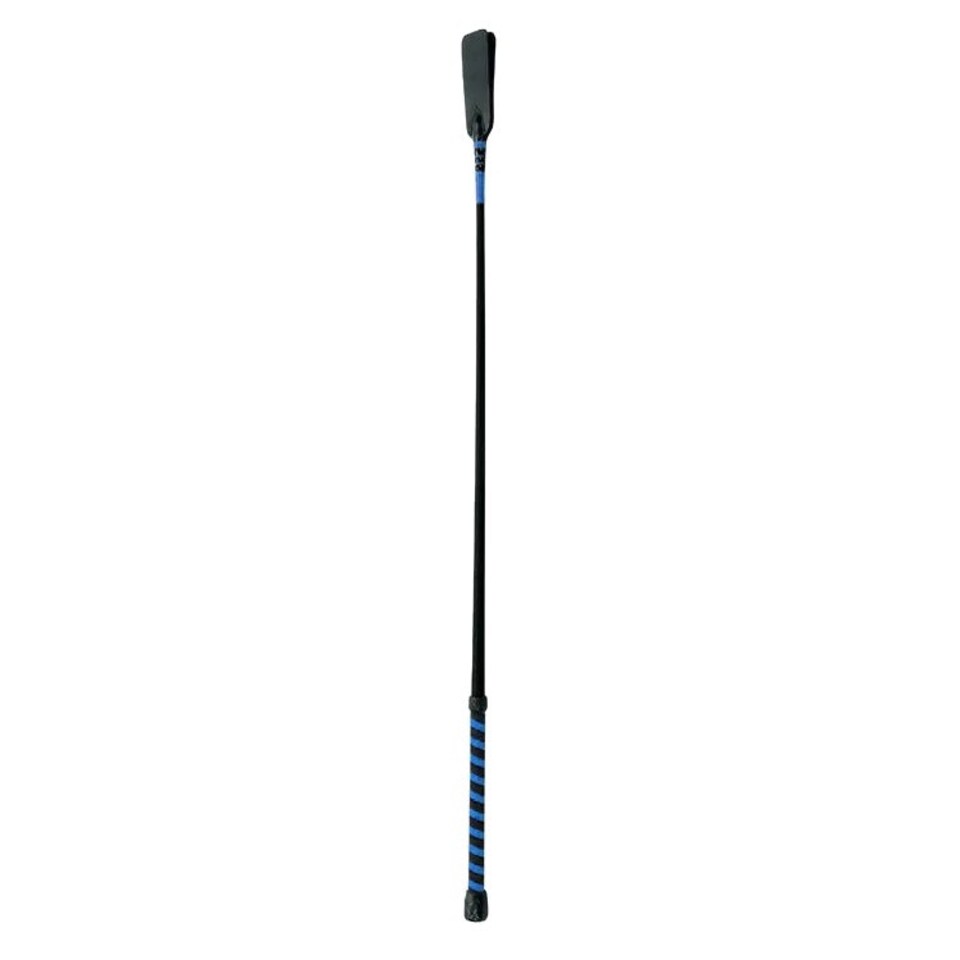 image 1 of MacTack Riding Whip & No31 N/H Leather Keeper - Black/Black/Blue - 26 inches