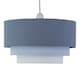 image 9 of First Choice Lighting Gabi Blue Ombre Linen 3 Tier Ceiling Light Shade Blue