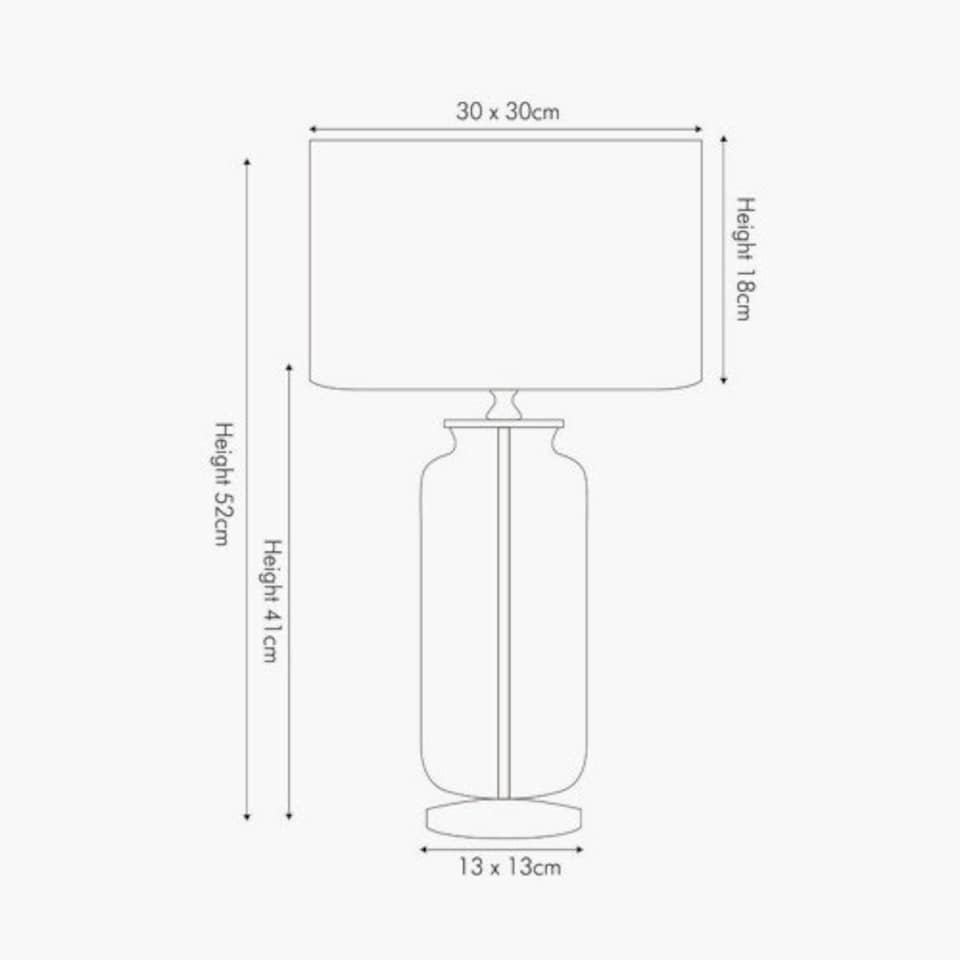 image 1 of Grey Ombre Glass Table Lamp With Grey Lampshade