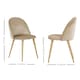 image 6 of Set of 2 Lucia Ergonomic Velvet Dining Chairs with Wooden Legs, Modern Upholstered Accent Chair | Brown | Beige