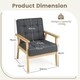image 2 of COSTWAY Upholstered Accent Sofa Chair Armchair Grey Grey