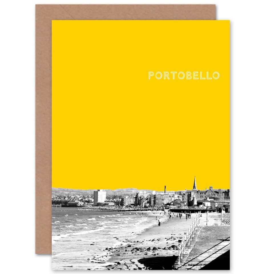 image 1 of Portobello Edinburgh Yellow Scottish Scotland Card