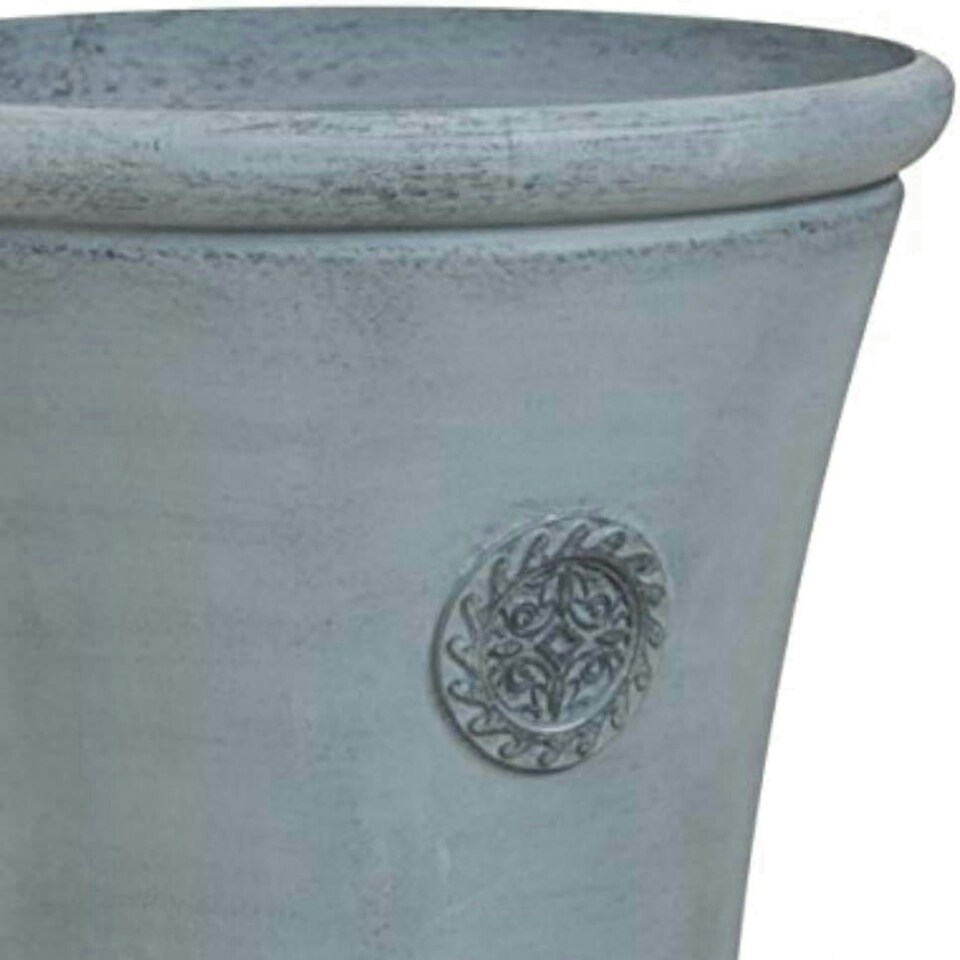 image 1 of Primrose White Round Stone and Resin Composite Planter Frost Resistant 50cm