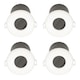 image 1 of Set of 4 Fire Rated Bathroom Downlights - White IP65 Recessed Downlights | White | Clear | 4