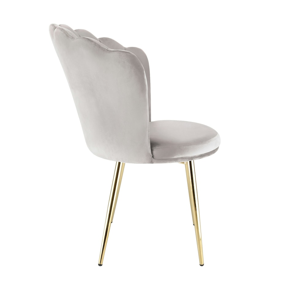 image 1 of FREYA Petal Chair Velvet Upholstered Fabric - Taupe Grey | Taupe