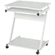 image 1 of HOMCOM Movable Computer Desk with 4 Moving Wheels Sliding Keyboard Tray White