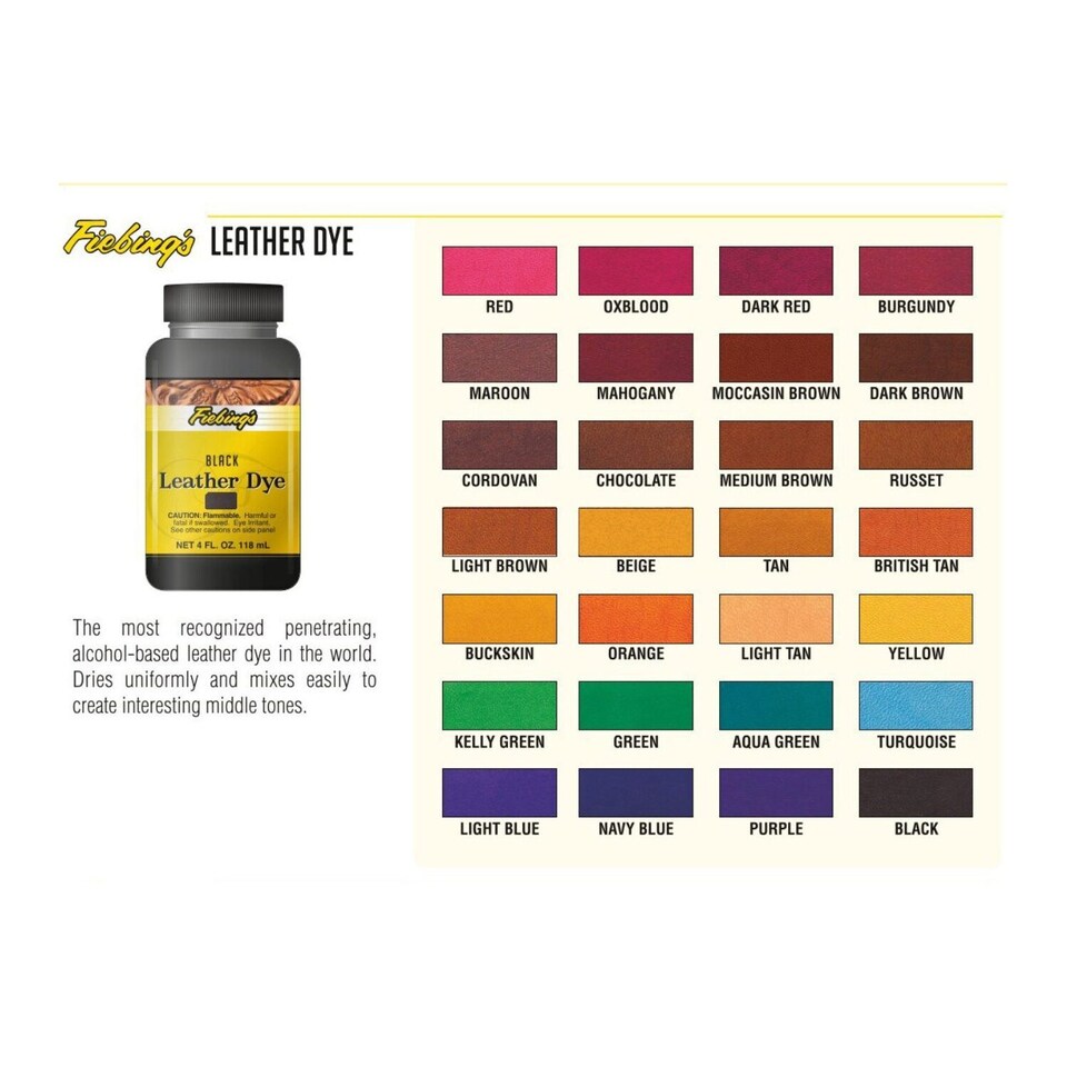 image 1 of Fiebing's Leather Dye - Professional Alcohol-Based Colour Dyes 4oz | Blue | Navy Blue