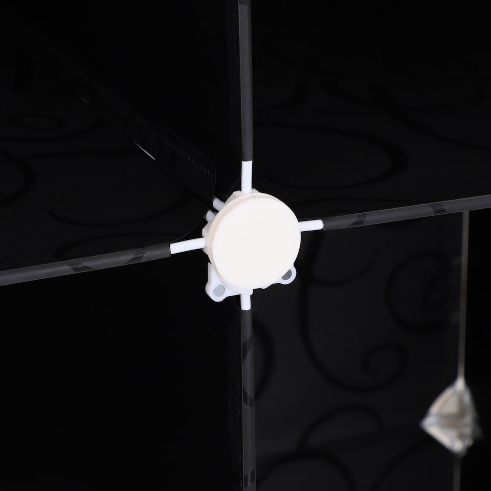 image 1 of HOMCOM Portable Wardrobe for Bedroom, 12 Cube Closet with 2 Hanging Rails, Modular Storage Cabinet, Plastic Armoire for Space Saving, White and Black