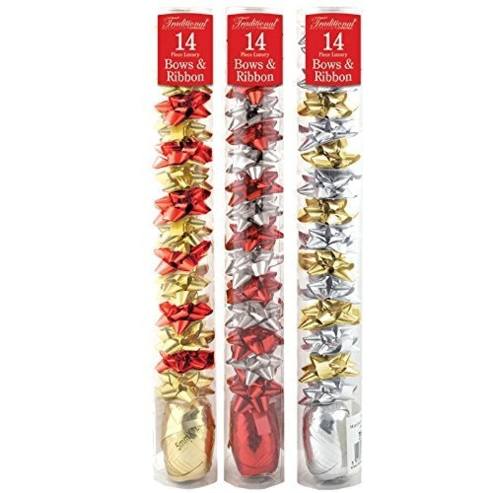image 1 of Wrap Bows & Ribbon 14pk