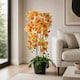 image 1 of 110cm Large Yellow Peach Orchid Plant Artifcial 41 REAL TOUCH flowers