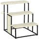 image 1 of PawHut Cat Stairs w/ Sisal Scratching Board, Hanging Ball, Steel Frame - Cream