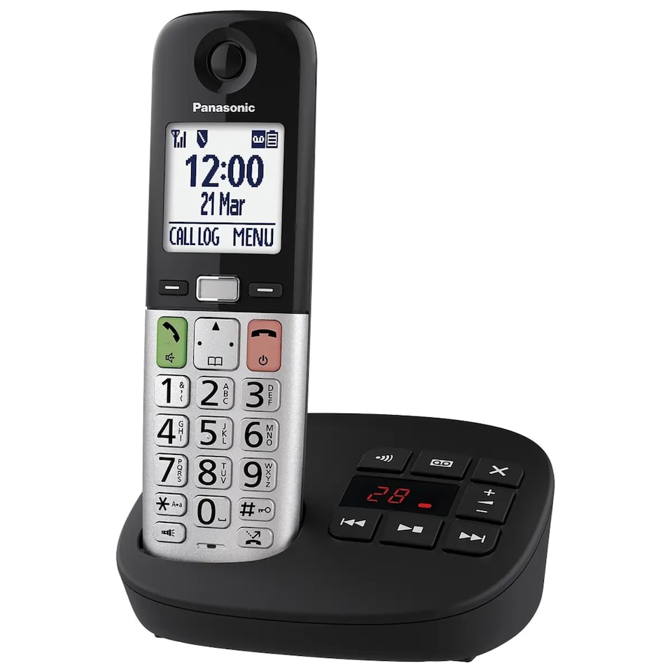 image 1 of Panasonic KX-TGU430EB Digital Cordless Phone with Answering Machine - Amplified Volume & Large Display
